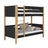 Houten stapelbed zwart-eiken – kinderkamer, massief hout, Scandinavische stijl