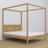 Tweepersoonsbed naturel eiken met hemelbed – decoratief frame van eikenhout, scandi