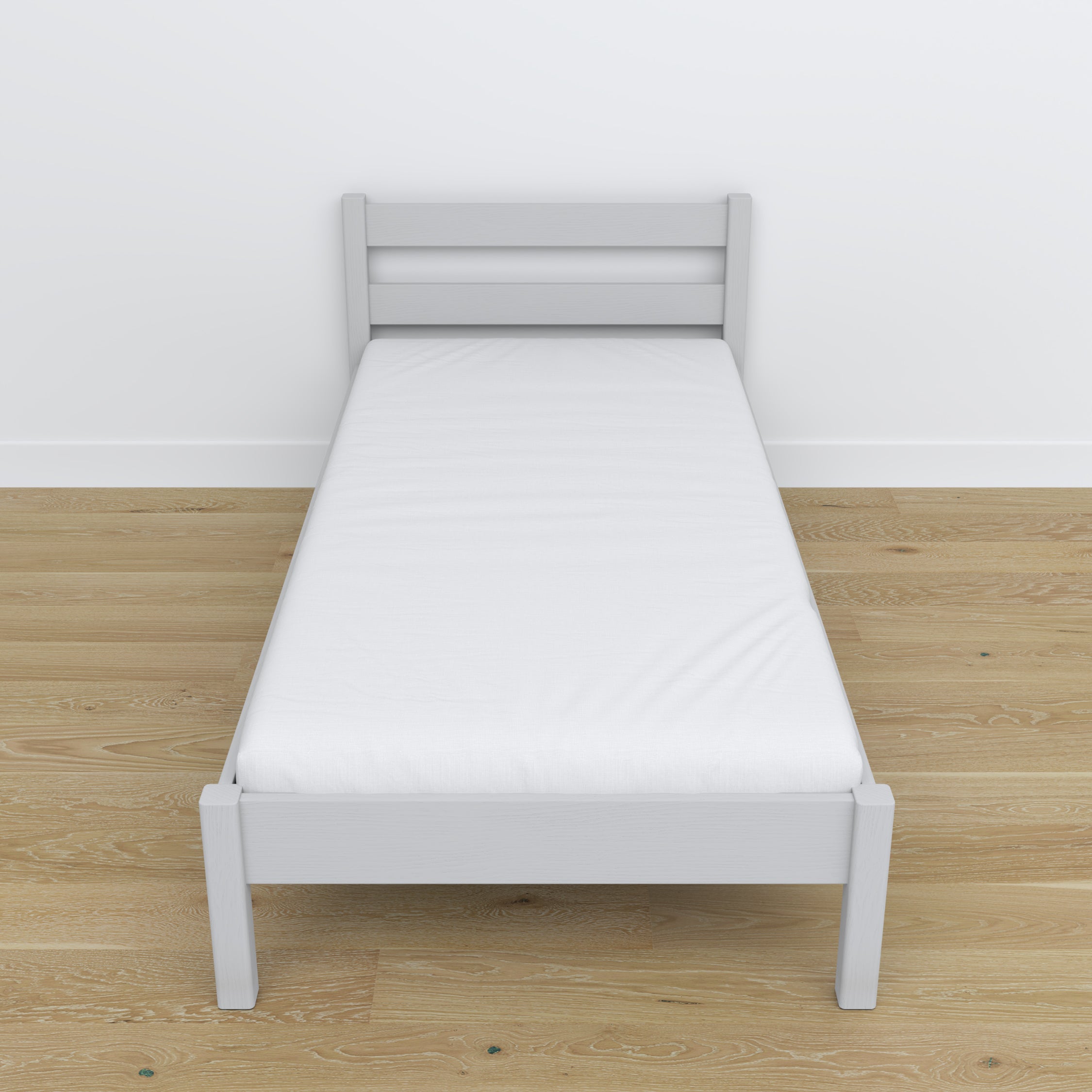Bed grey made of wood – dimensions and diagram, Nizio Home