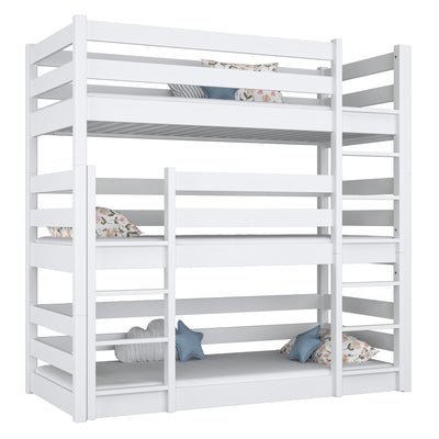 3-verdiepingen stapelbed N01 houten in kleur op maat RAL/NCS – massief hout, Nizio