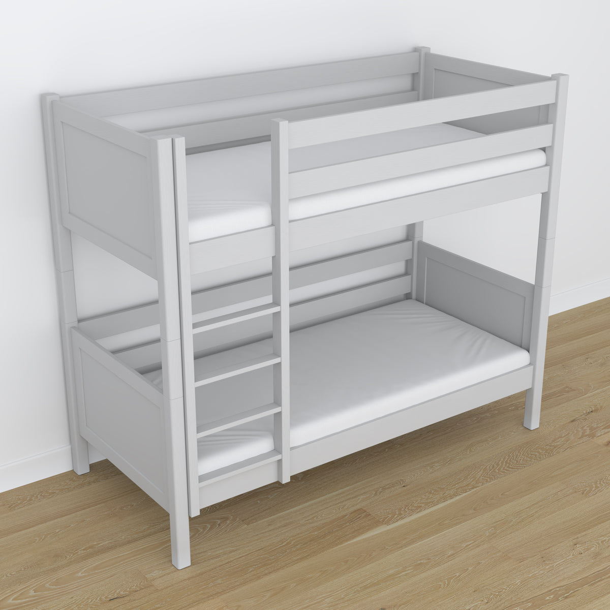 Stapelbed grijs van hout – afmetingen en schema, Nizio