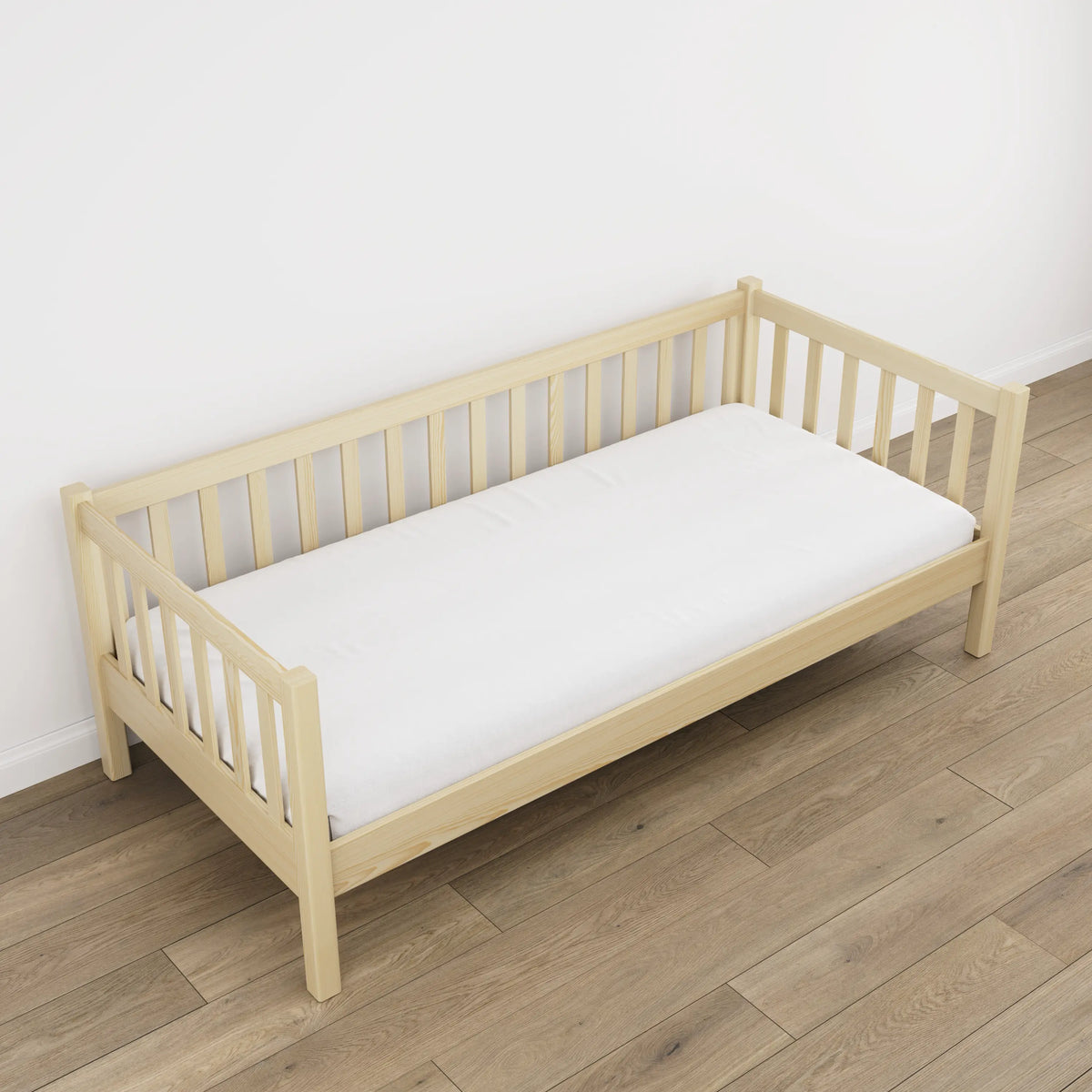 Slaapbank transparant grenen in kinderkamer – scandi inrichting, houten
