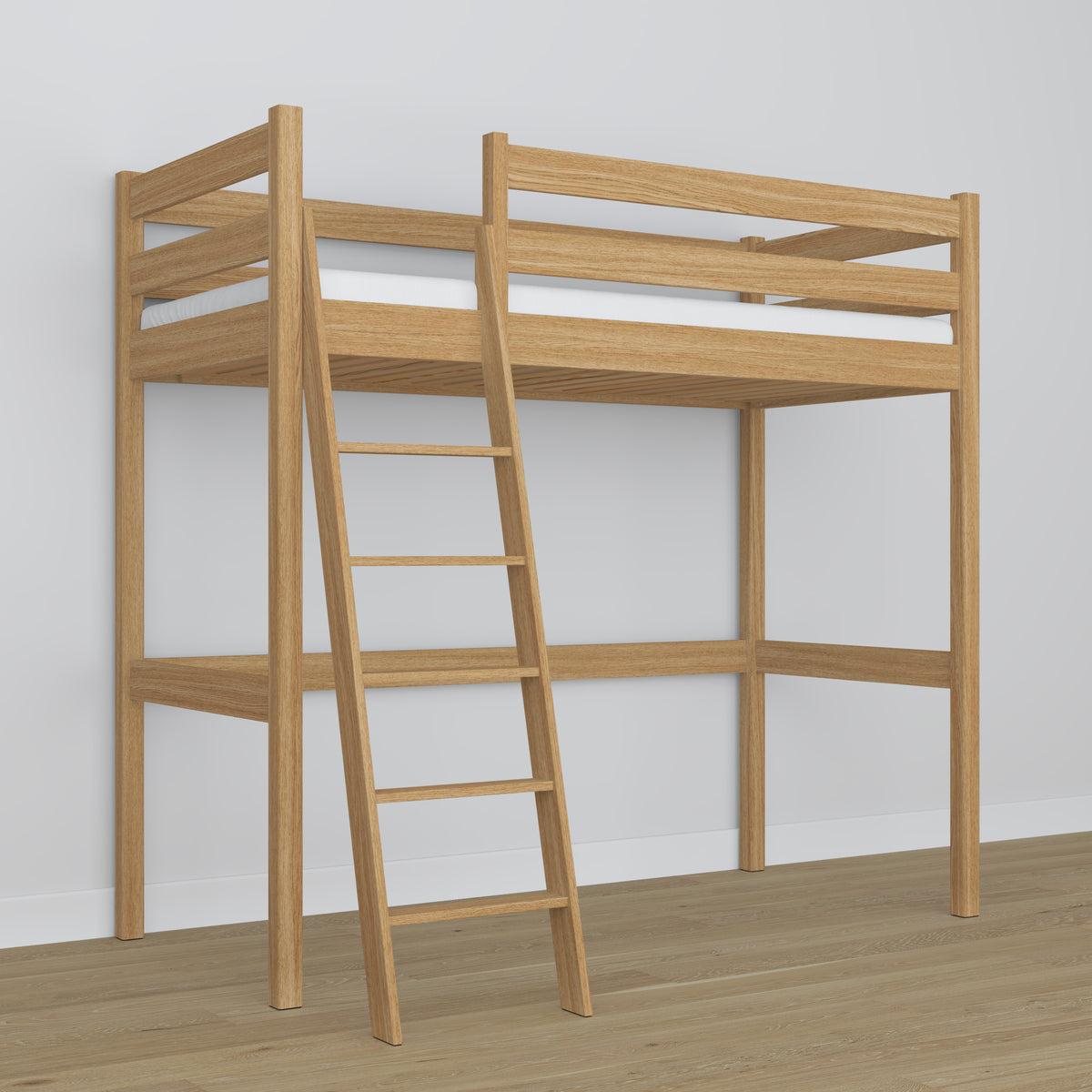 Hoogslaper naturel eiken van eiken – afmetingen en schema, Nizio