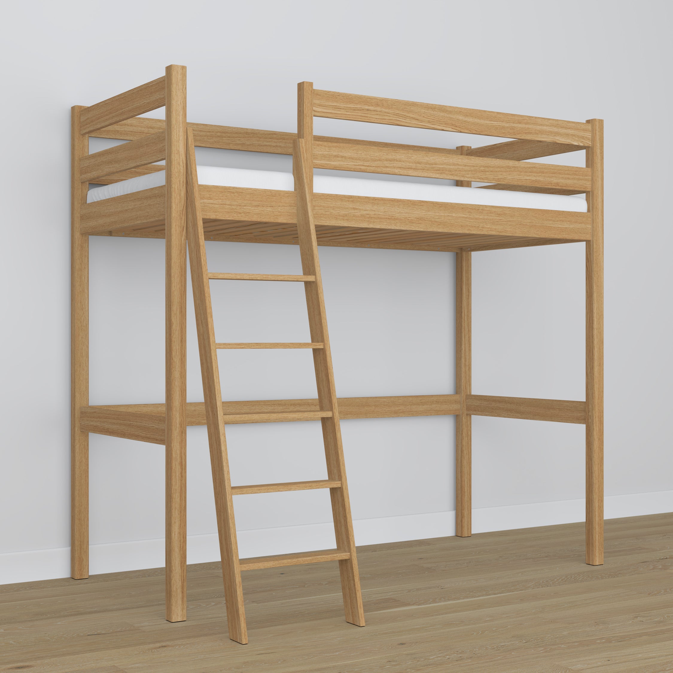 Hoogslaper naturel eiken van eiken – afmetingen en schema, Nizio