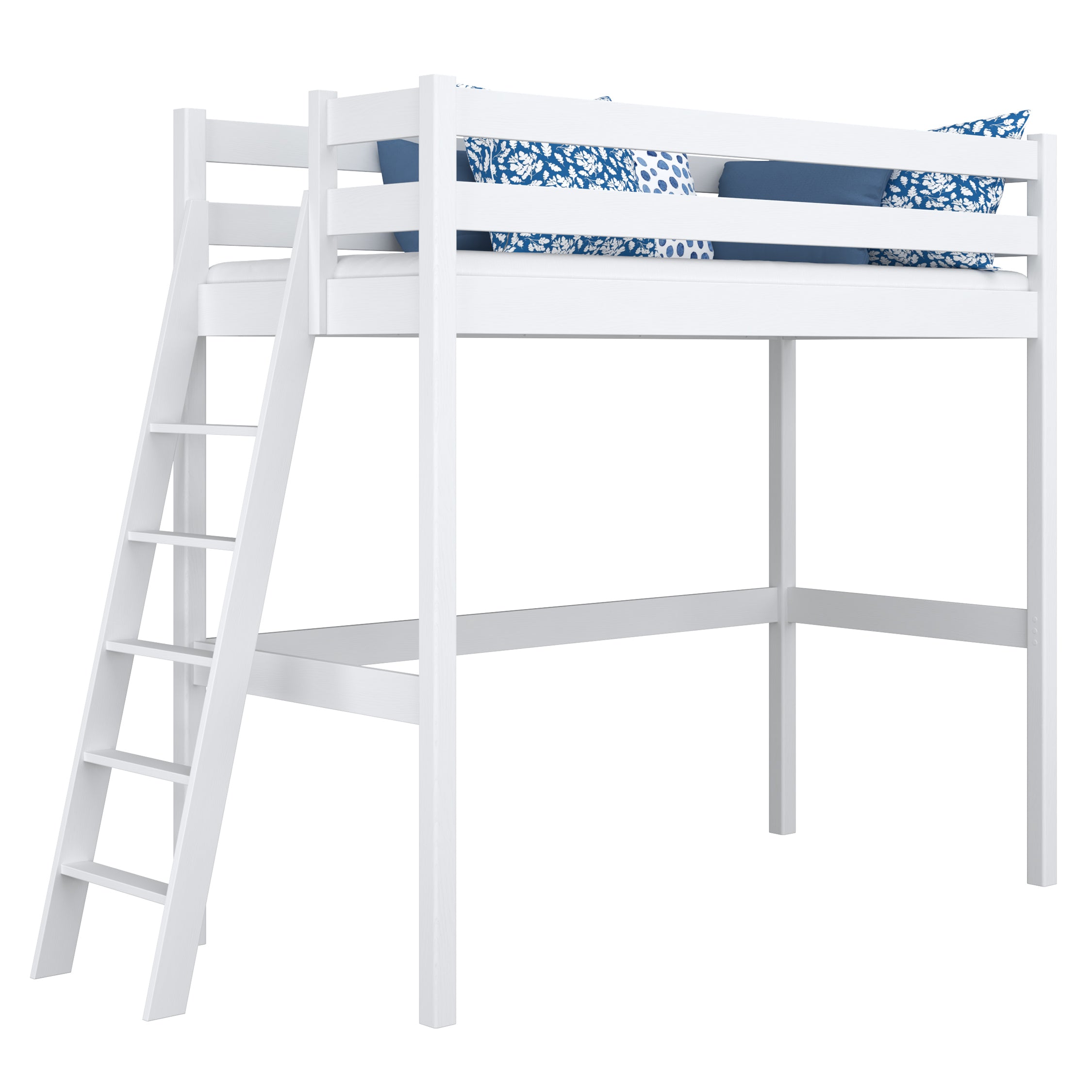 Hoogslaper houten wit – kinderkamer, massief hout, scandinavische stijl