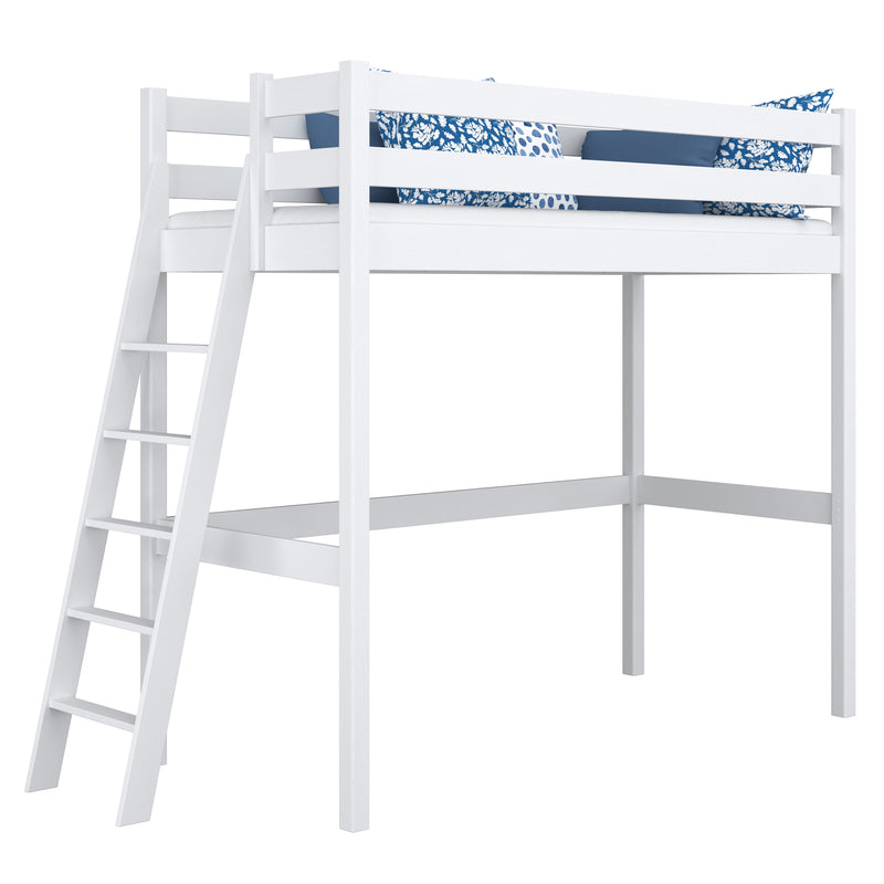 Hoogslaper houten wit – kinderkamer, massief hout, scandinavische stijl
