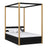 Bed met hemel en lade houten zwart-eiken – kinderkamer, scandi stijl