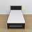 Bed zwart-eiken – lade voor matras, houten details, Nizio Home