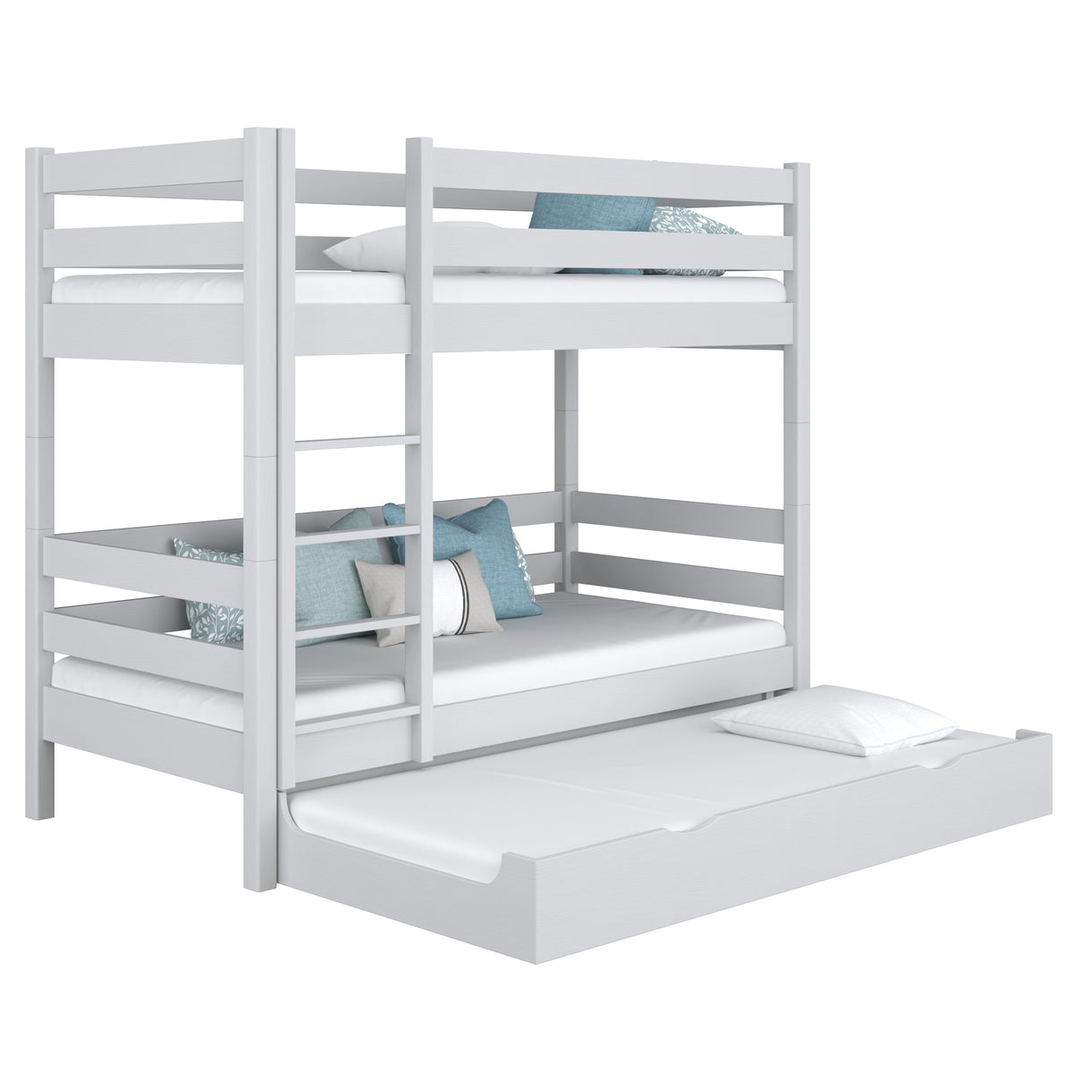 Stapelbed met lade voor matras houten grijs – kinderkamer scandi