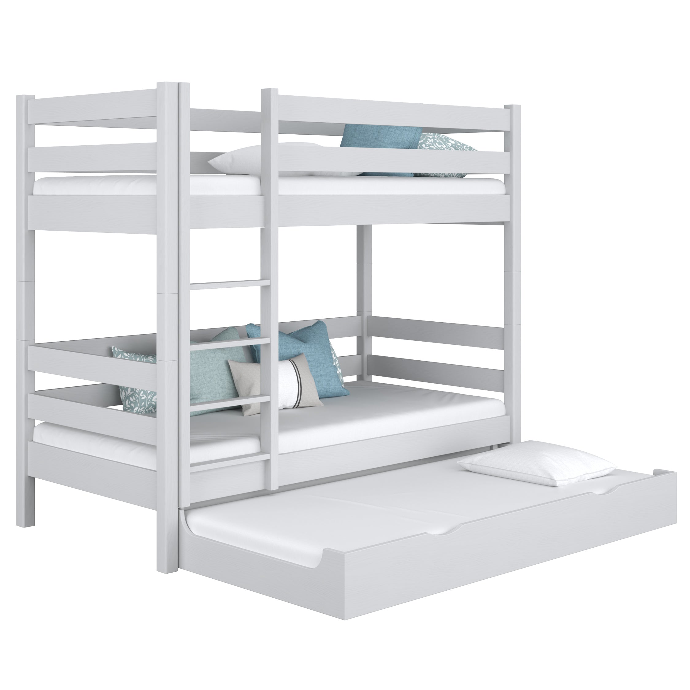 Stapelbed met lade voor matras houten grijs – kinderkamer scandi