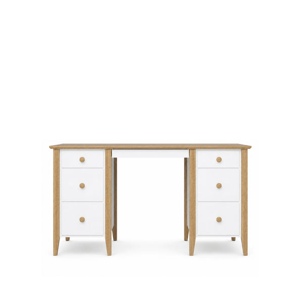 Bureau 6S Scandi en bois blanc / chêne naturel