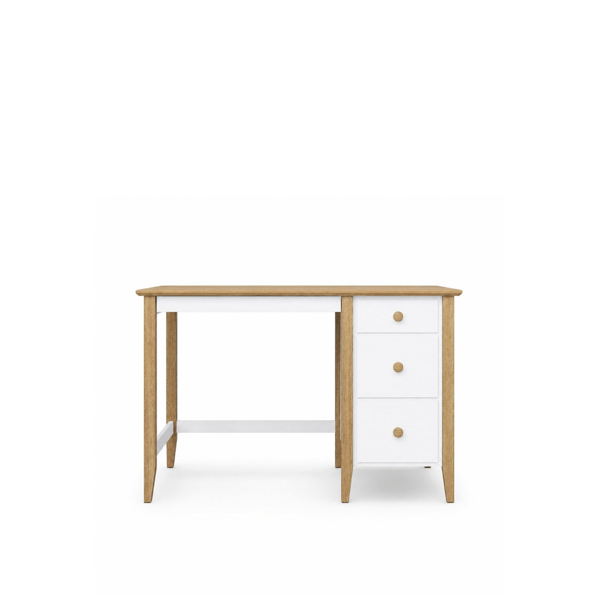 Houten bureau 3S Scandi wit / natuurlijk eiken