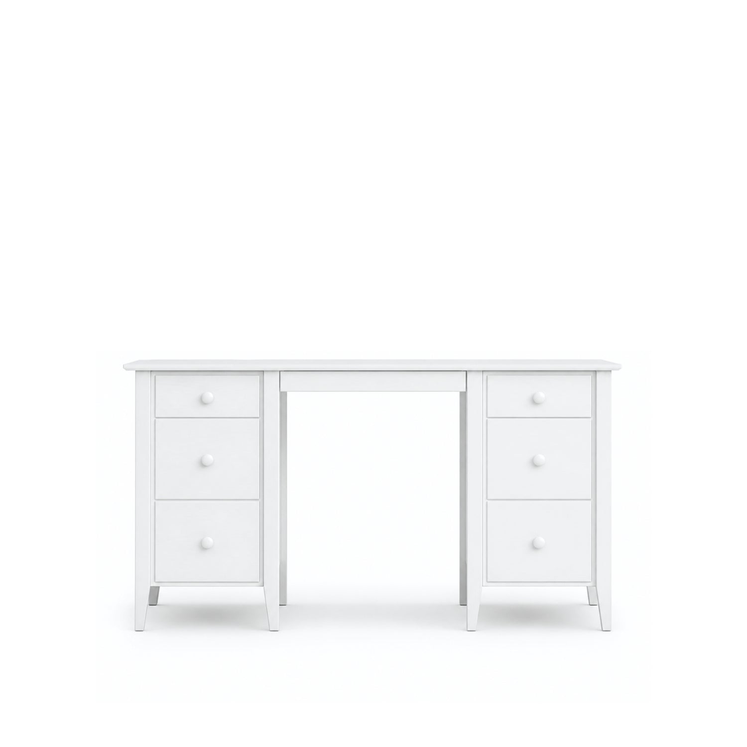 Desk with 6 drawers wooden white – office and youth room, scandi