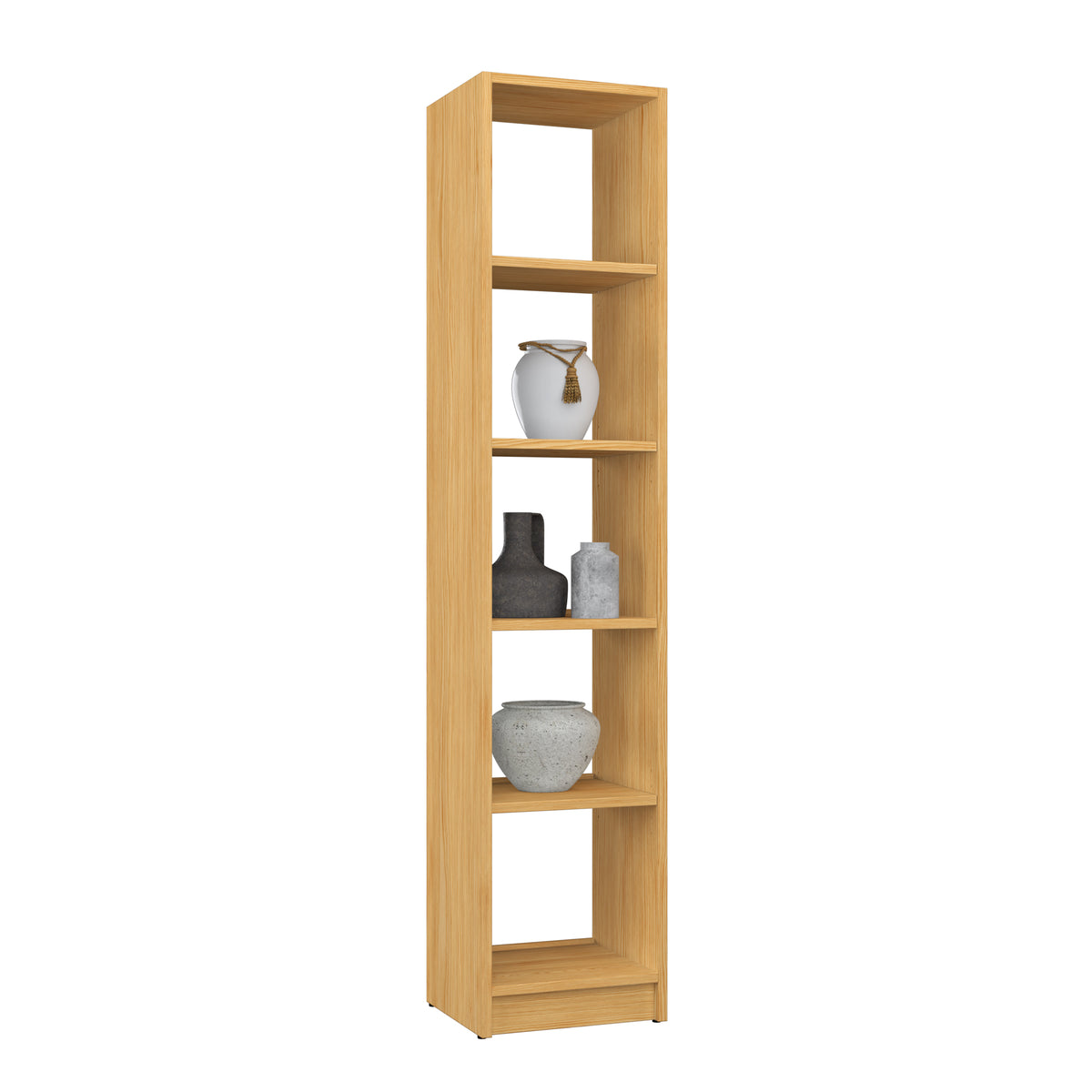Bookcase wooden natural pine – living room and office, solid wood, Scandinavian style Nizio