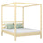 Lit double à baldaquin pin incolore – sommier i lattes, en bois, Nizio
