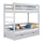 Lit superposé avec tiroir en bois gris – chambre d'enfant, bois massif, scandinave