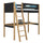Lit mezzanine avec bureau en bois noir-chêne – chambre d'enfant, scandinave Nizio