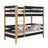 Houten stapelbed zwart-eiken – kinderkamer, massief hout, Scandinavische stijl