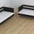 Lit superposé en bois noir-chêne z tiroir – décoration de chambre d'enfant scandinave
