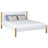 Tweepersoonsbed houten wit-eiken – slaapkamer, massief hout, Scandinavische stijl