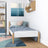 Single wooden bed white-oak – side view, furniture proportions