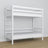 Stapelbed houten wit – close-up van verbindingen en houtdetails