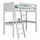 Lit mezzanine avec bureau en bois gris – chambre d'enfant, scandinave Nizio