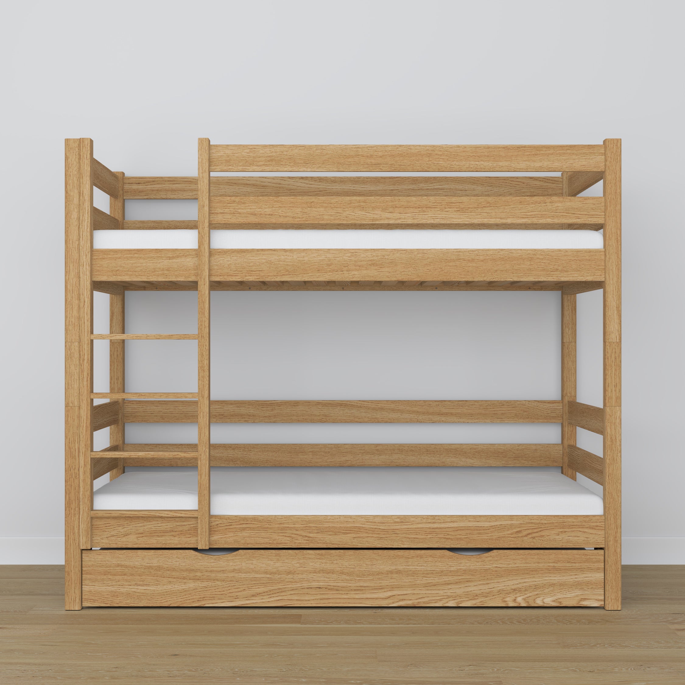 Oak Bunk Bed Natural Oak – Interior of Mattress Drawer, Children’s Room