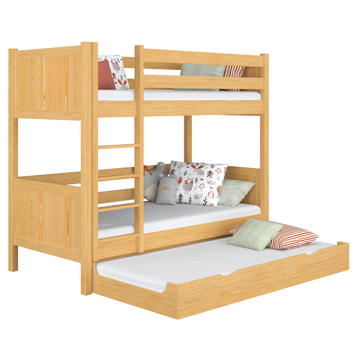 Stapelbed met lade voor matras houten naturel grenen – kinderkamer scandi