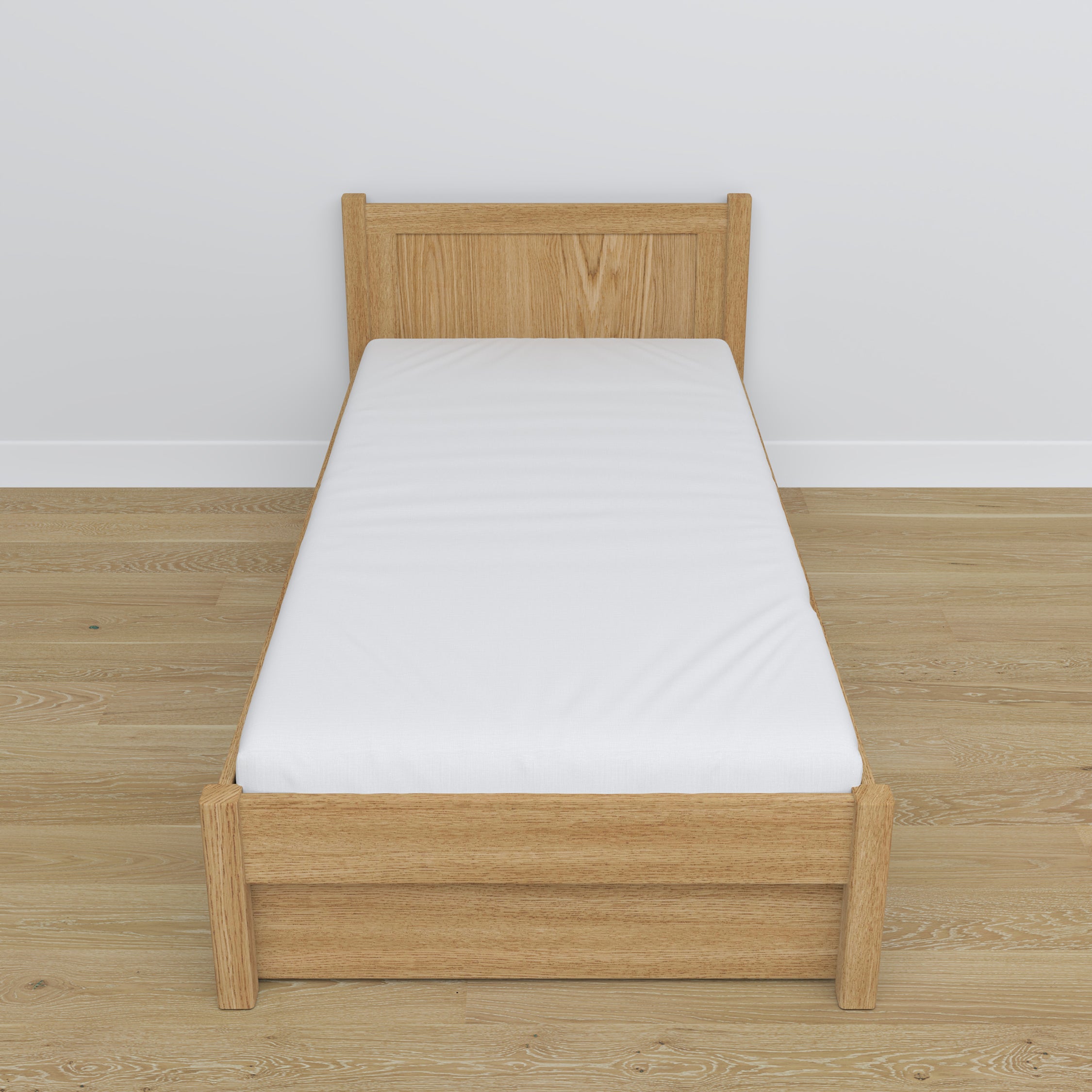 Bed naturel eiken met lade – geleiders en eiken details, Nizio
