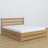Tweepersoonsbed naturel eiken met lade – eiken hoofdeinde, close-up