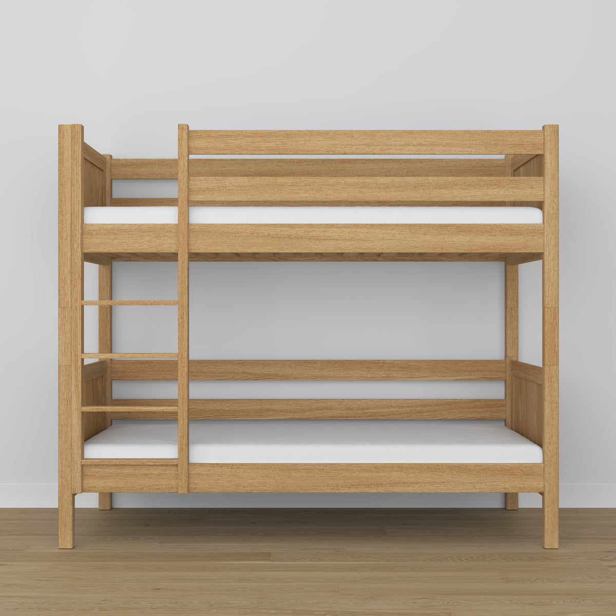 Stapelbed eiken naturel eiken – close-up op verbindingen en houtdetails