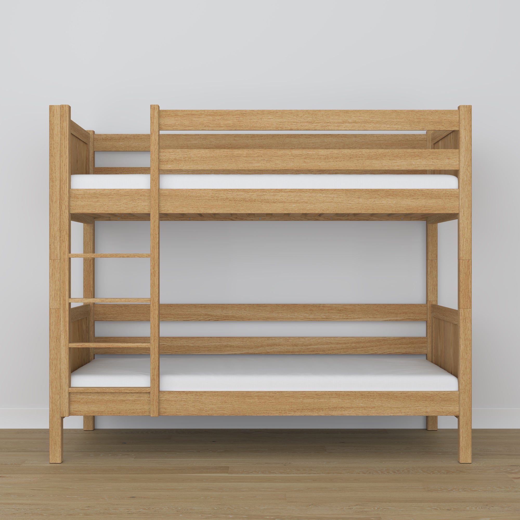 Stapelbed eiken naturel eiken – close-up op verbindingen en houtdetails
