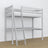 Loft bed with desk grey wooden – dimensions, Nizio Home