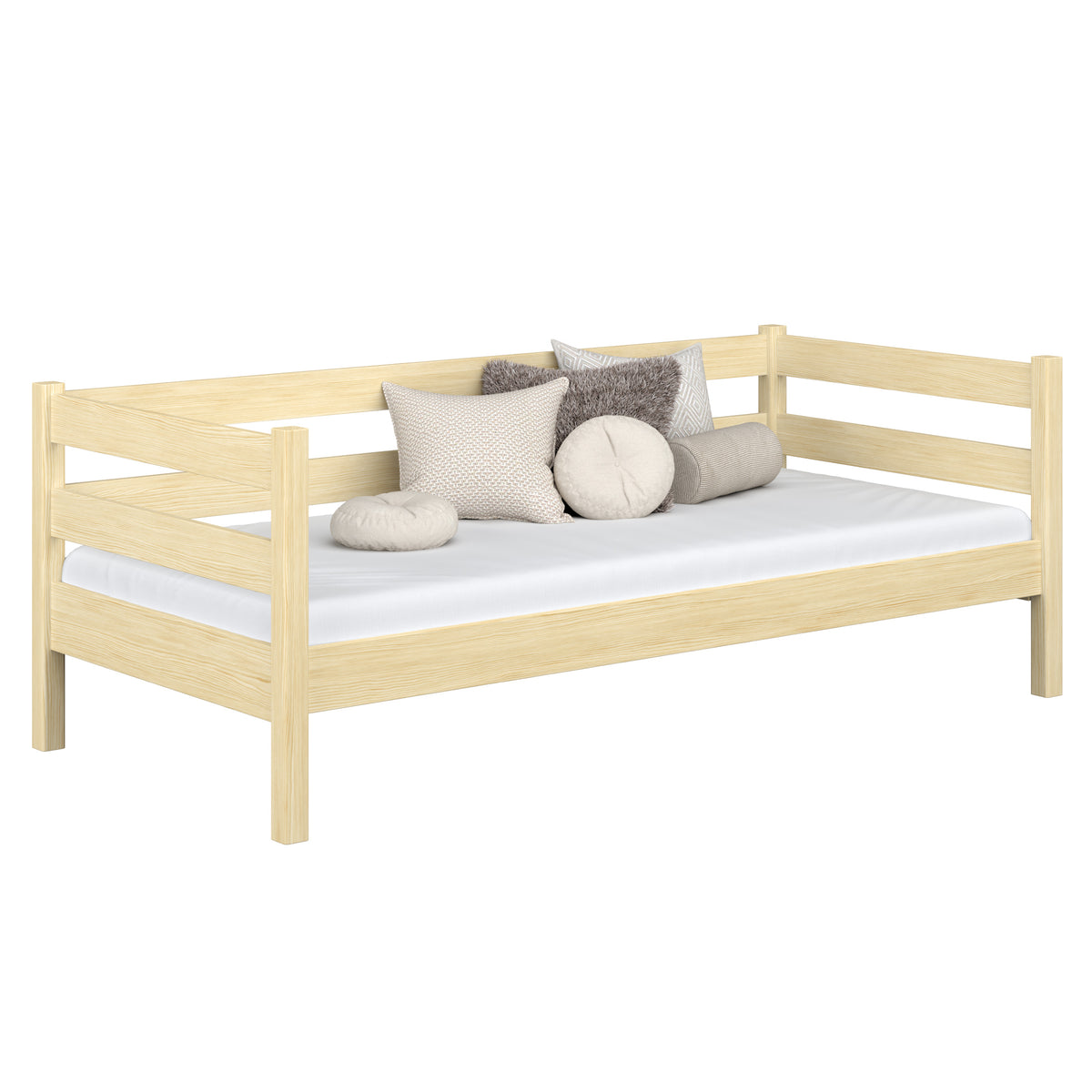 Houten slaapbank transparant grenen – kinderkamer, Scandinavische stijl Nizio