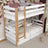 White and Oak Bunk Bed for Children – Mattress Drawer, Wooden, Nizio