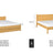 Tweepersoonsbed van hout naturel grenen – details van verbindingen en lade, Nizio