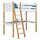 Lit mezzanine avec bureau en bois blanc-chêne – chambre d'enfant, scandinave Nizio