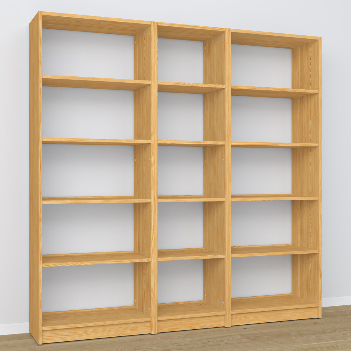 Bookcase wooden natural pine – dimensions and diagram, Nizio Home