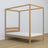 Bed naturel eiken met hemel – decoratief frame eiken, veilig voor kinderen