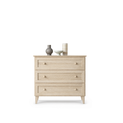 Chest of drawers with 3 drawers oak bleached oak 105 cm – bedroom, Scandinavian style