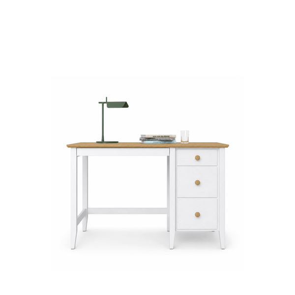 Bureau 3S Scandi en bois blanc / chêne naturel
