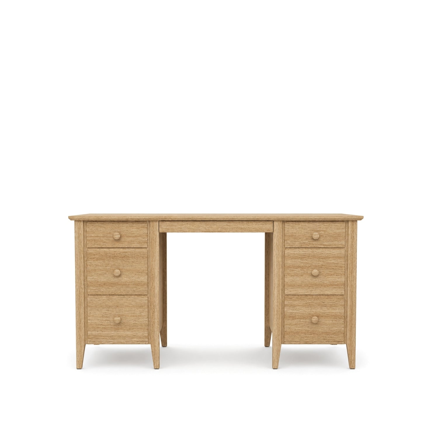 Bureau z 6 tiroirmi en chêne chêne naturel – bureau i chambre de jeune, scandinave