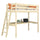 Lit mezzanine avec bureau en bois pin incolore – chambre d'enfant, scandinave Nizio