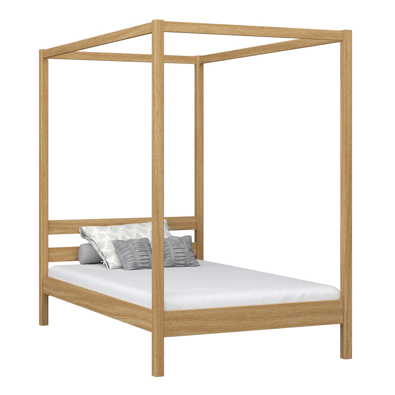 Houten hemelbed naturel eiken – kinderkamer, Scandinavische stijl Nizio