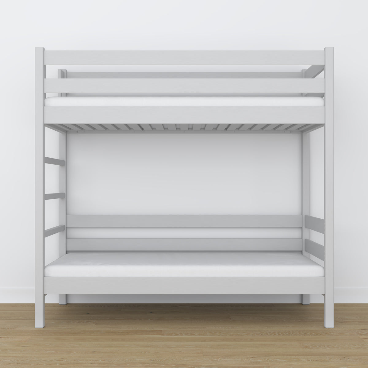 Stapelbed grijs van hout – zijaanzicht, Nizio Home
