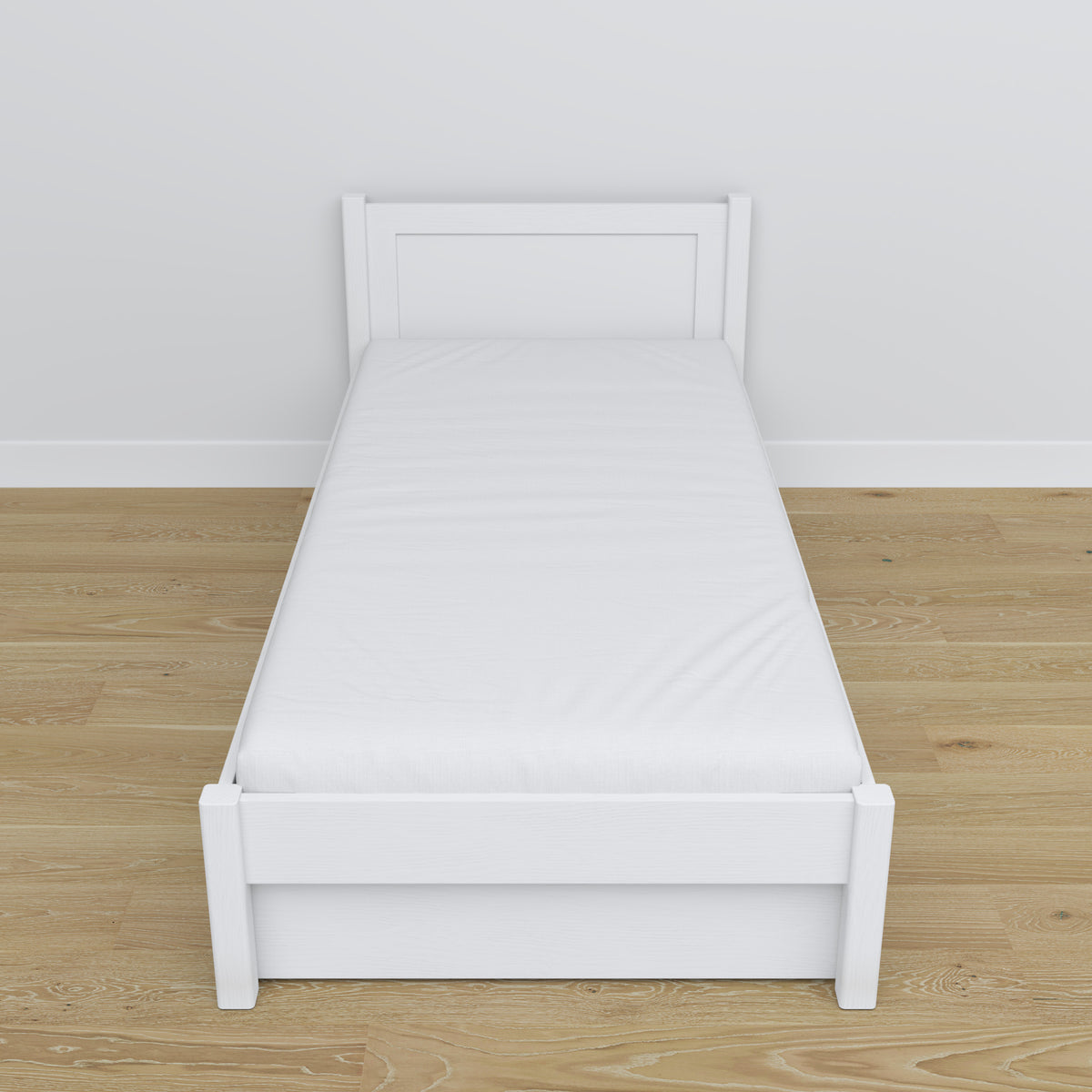 Bed wit met lade – geleiders en houten details, Nizio