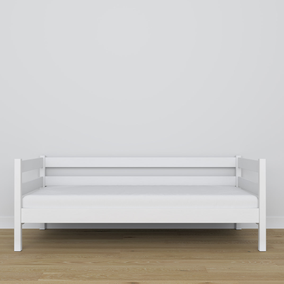 Slaapbank van hout wit – details van hout en verbindingen, Nizio Home