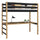 Lit mezzanine avec bureau en bois noir-chêne – chambre d'enfant, scandinave Nizio