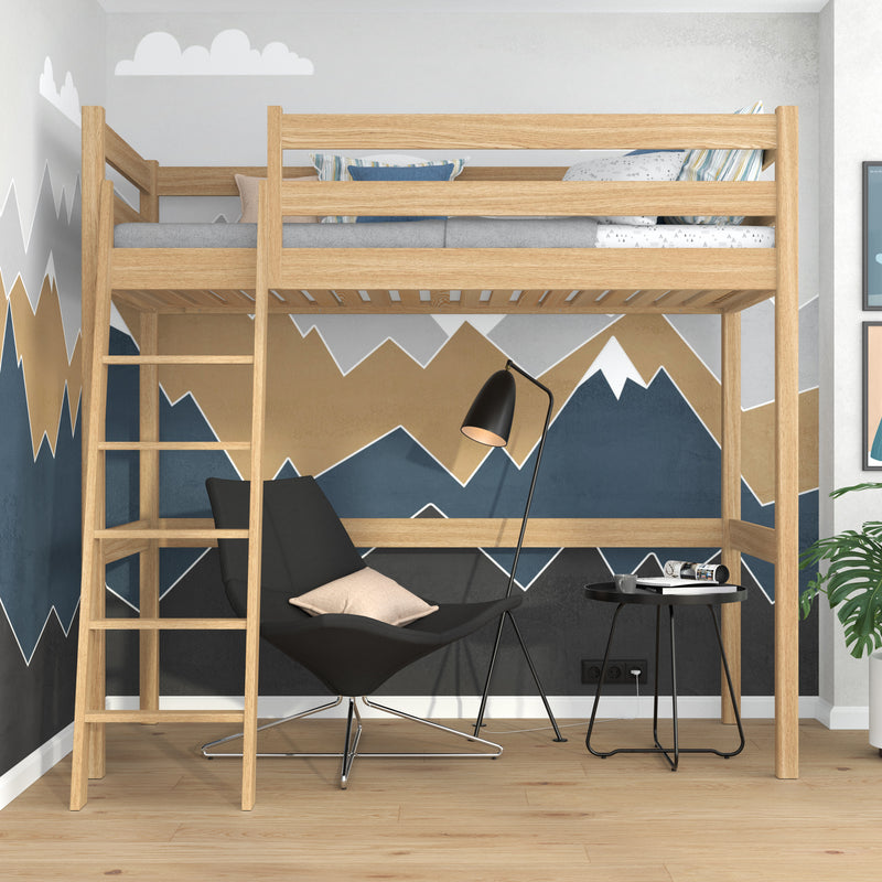 Hoogslaper eikenhout naturel eiken – kinderkamer, massief hout, scandi stijl